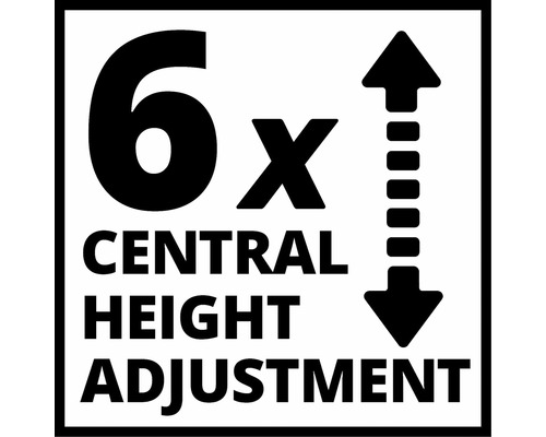 Symbool voor zesvoudige centrale hoogteverstelling