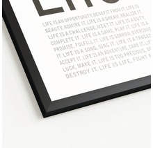 Ingelijste artprint met de tekst 'Life is'