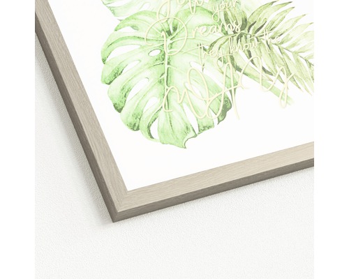 Ingelijste foto met botanisch aquarelmotief en belettering