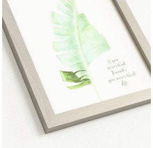 Ingelijste afbeelding met plantmotief en spreuk