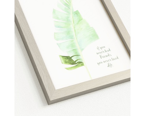 Ingelijste afbeelding met plantmotief en spreuk