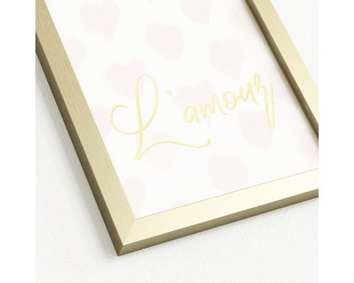 Decoratieve lijst met het woord L'amour en hartmotieven
