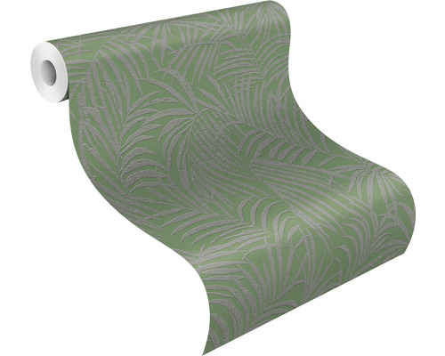 Rol behang met palmenbladmotief