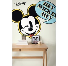 Gedecoreerde kinderkamer met Disney Mickey Mouse muursticker boven een bureau