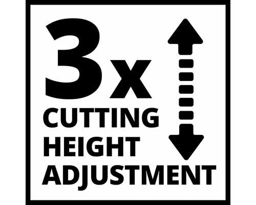 Symbool voor drievoudige snijhoogteverstelling