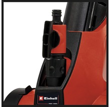 Detail van een Einhell hogedrukreiniger met wateraansluiting