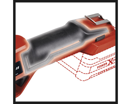 Detailopname van een Einhell Power X-Change accugereedschap.