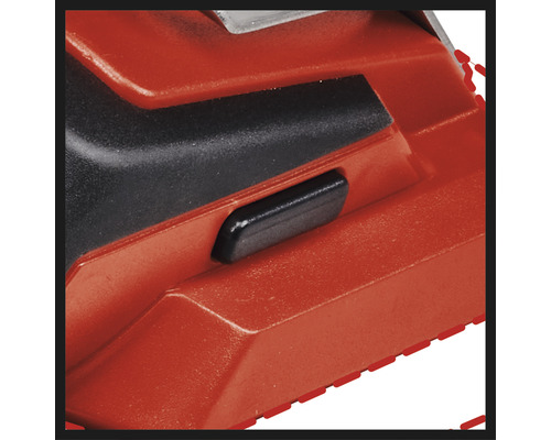 Detailopname van een Einhell gereedschap met een zwarte knop