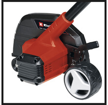 Gedetailleerd beeld van een gazonbeluchter met wielen