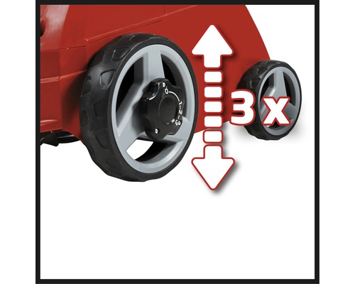 Drievoudig verstelbare wielen voor gazonbeluchter