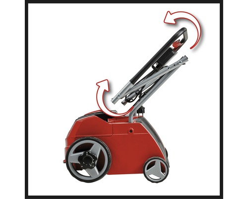 Opvouwbare verticuteermachine voor eenvoudige opslag