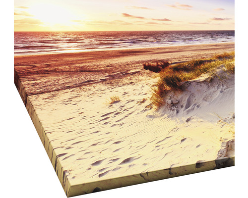 Canvasprint met strandscène bij zonsondergang