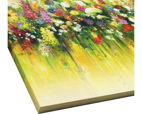 Schilderij met bloemenweide motief