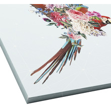 Decoratief canvas met een papegaai en bloemmotief