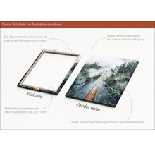 Canvas schilderij 50x50 centimeter met MDF frame en bosmotief