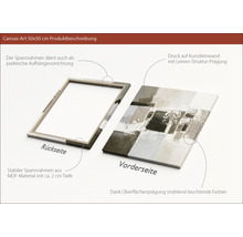 Canvas schilderij 50x50 cm met MDF frame, voor- en achterkant
