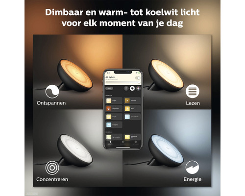 Tafellamp met smartphone-app om de lichtkleur te regelen