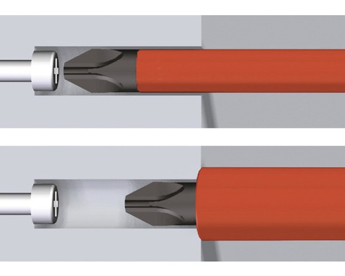 Gleufschroevendraaier met kunststof handvat in profiel