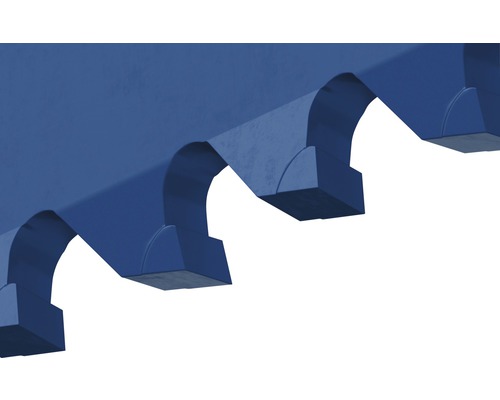 Detailweergave van een blauwe getande riem.