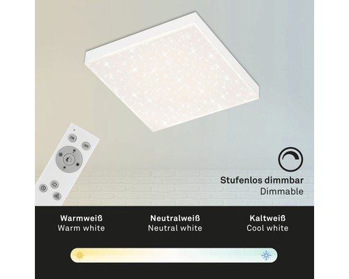 Vierkante led-plafondlamp met afstandsbediening voor dimmen en kleurtemperatuurregeling
