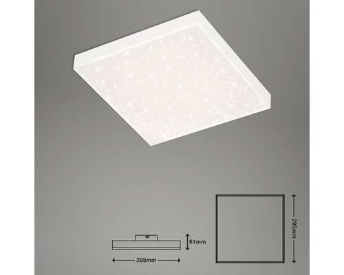Vierkante plafondlamp met sterrenhemel effect en maataanduidingen