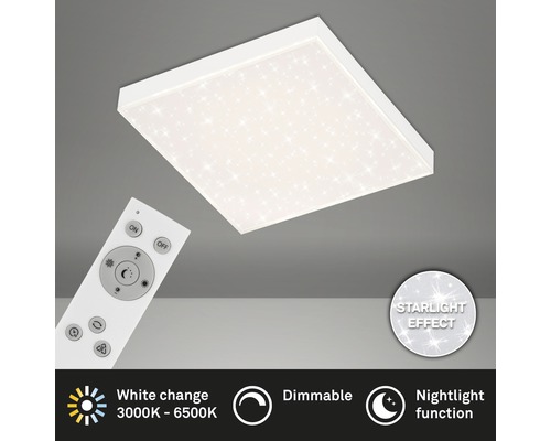 Vierkante led-plafondlamp met sterreneffect en afstandsbediening