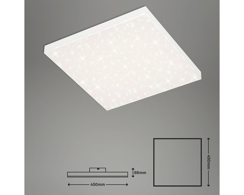 Vierkante LED plafondlamp met sterrenhemel-effect en maatvoering