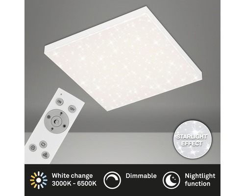 Vierkante led-plafondlamp met sterrenhemel-effect en afstandsbediening