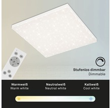 Vierkante LED plafondlamp met afstandsbediening voor het aanpassen van helderheid en kleurtemperatuur