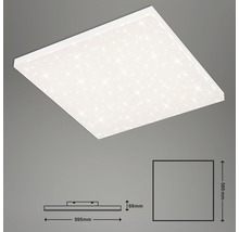 Vierkante led-plafondlamp met sterrenhemel en maataanduidingen