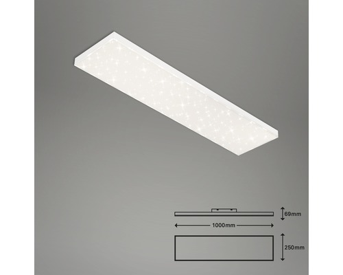 Rechthoekige led-plafondlamp met sterrenpatroon en afmetingen