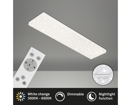 BRILONER LED Paneel Frameless 7381-316 met sterrendecor 100x25 cm CCT wit LED-plafondlamp met sterreneffect en afstandsbediening voor dimmen en kleurtemperatuurregeling