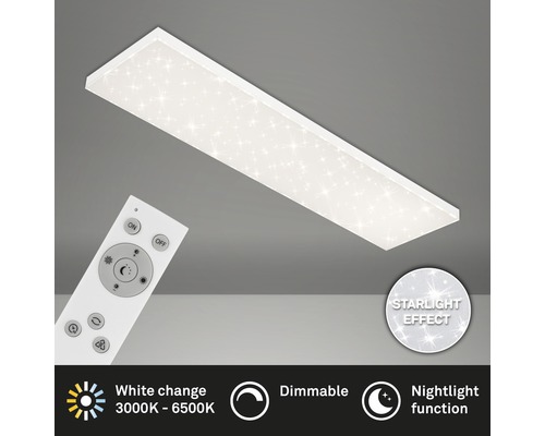 Rechthoekige led-plafondlamp met sterrenhemel-effect en afstandsbediening