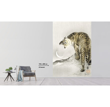 Wandafbeelding met tijgermotief in Japanse stijl, afmeting 194 x 280 cm