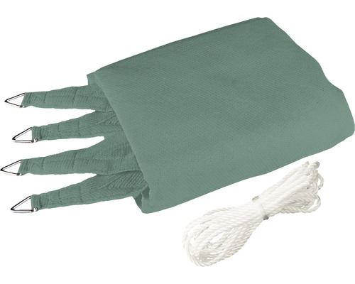 Groen zonnescherm met bevestigingstouw