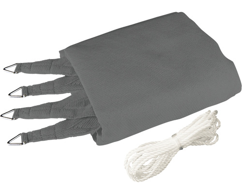 Grijs schaduwdoek met bevestigingstouw