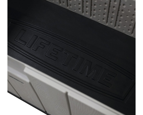 Binnenkant van een Lifetime opbergbox met het opschrift Lifetime