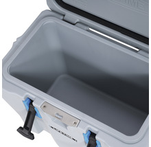 Geopende koelbox voor het bewaren van eten en drinken