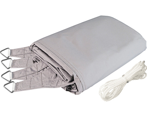 Grijs zonnescherm met spankabels