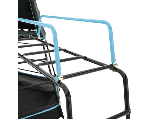 Detailopname van het metalen frame van een schommel