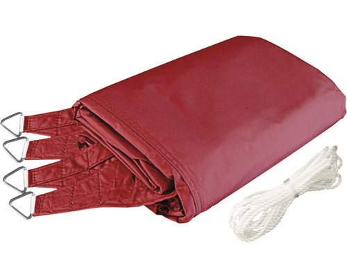 Bordeauxrood zonnescherm met bevestigingstouw