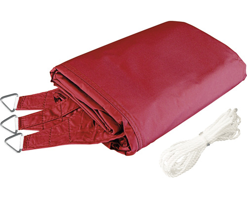 Bordeauxrood zonnescherm met bevestigingstouw