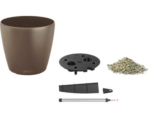 Lechuza Classico 21 aardbewateringsset met plantinzet, waterniveau-indicator, bodemverdeler en plantensubstraat