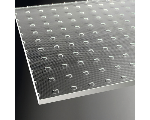 Decoratieve glasplaat met noppenstructuur