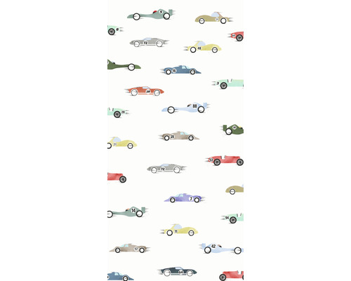 Behang met raceauto-patroon