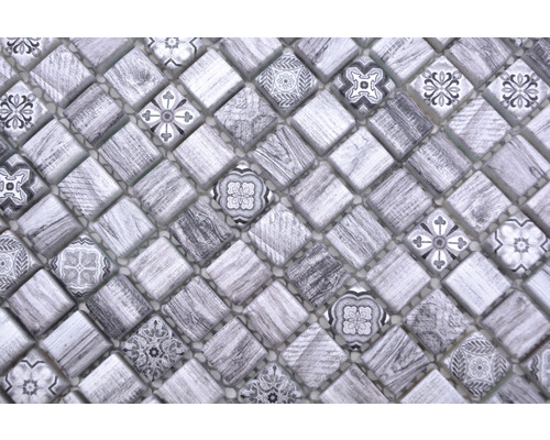 Mozaïektegel met vierkante elementen en verschillende patronen