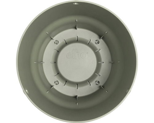 Binnenaanzicht van een ronde plantenbak met Elho logo