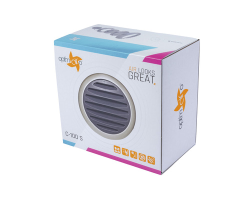 Verpakking van een Optima Aero C-100 S ventilator