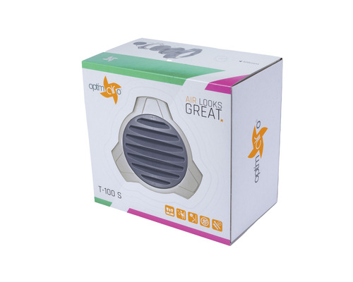 Verpakking van een Optima Air T-100 S kamerbeluchter