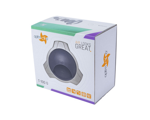 Verpakking van een Optimo luchtreiniger T-100 G